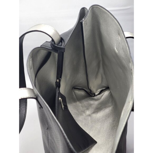 NWOT Stylish Women's Black/Silver Reversible Shoulder/Coin Purse Tote Bag 735 - Picture 6 of 8